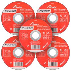 Kit Disco de Corte 4.1/2'' x 3,2mm x 7/8'' Com 5 Unidades (744138) - Onsite