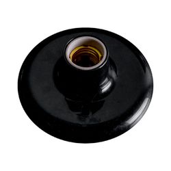 Plafon de Porcelana Com Receptáculo Importado Preto 100W - 250V (180831) - Ilumi