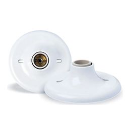 Plafon de Porcelana Com Receptáculo Importado Branco 100W - 250V (180931) - Ilumi