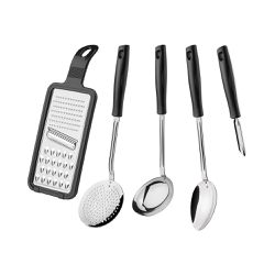 Jogo de Utensílios Easy em Inox 5 Peças Preto (25299/013) - Tramontina 
