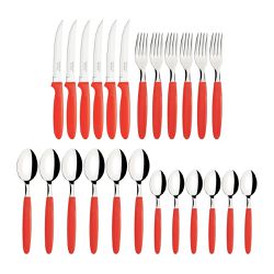 Faqueiro Ipanema em Inox Com 24 Peças Vermelho (23399/791) - Tramontina