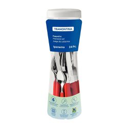 Faqueiro Ipanema em Inox Com 24 Peças Vermelho (23399/791) - Tramontina
