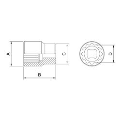 Soquete Estriado 3/4'' x 1'' (44854/103) - Tramontina Pro