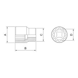 Soquete Estriado 3/4'' x 2'' (44854/114) - Tramontina Pro