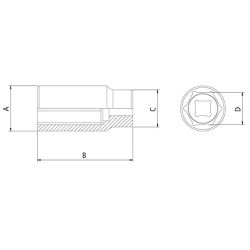 Soquete Sextavado Longo 1/2'' x 19mm (44802/119) - Tramontina Pro