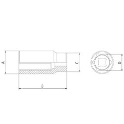 Soquete Sextavado Longo 1/2'' x 3/8'' (44803/101) - Tramontina Pro
