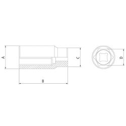 Soquete Sextavado Longo 1/2'' x 7/16'' (44803/102) - Tramontina Pro