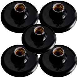 Kit Plafon de Porcelana Preto 100W - 250V Com 5 Unidades (180831) - Ilumi