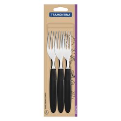 Jogo de Garfos de Mesa Ipanema Preto Com 3 Unidades (23362/300) - Tramontina