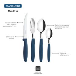 Faqueiro Ipanema Com 24 Peças Azul (23399/191) - Tramontina