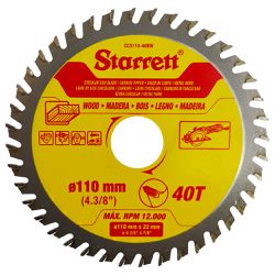 Lâmina de Serra Circular MD Para Madeira 110mm x 40D (CCS110-40BW) - Starrett