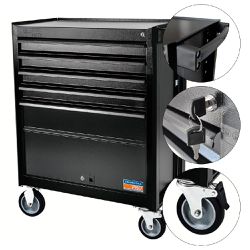 Carrinho Fechado Para Ferramentas Com 5 Gavetas e 1 Porta Preto (44950/959) - Tramontina Pro