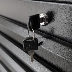 Carrinho Para Ferramentas Fechado Com 6 Gavetas Todo Preto (C08) - Fercar
