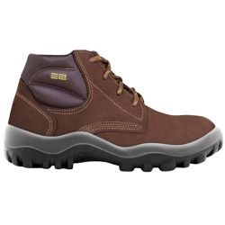 Botina Nobuck Café Com Biqueira Plástica (4855AC/CF/EL/NB) - Safetline