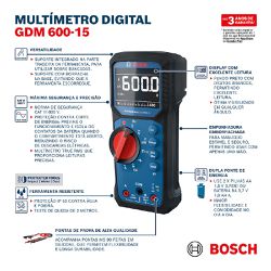 Multímetro Digital TRMS - GDM 600-15 (0601077300) - Bosch