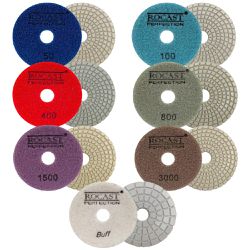 Kit Disco Diamantado Para Polir 4'' Com 7 Peças - Rocast
