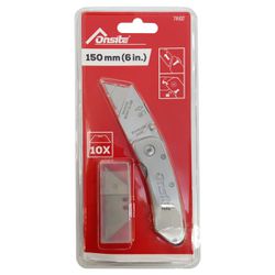 Estilete Dobrável em Alumínio 150mm Com 10 Lâminas (711102) - Onsite