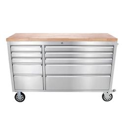 Carrinho Bancada Móvel Para Ferramentas 56'' Com 10 Gavetas Inox (UWT056S) - Ultimate Onsite