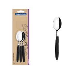 Jogo de Colheres de Mesa Ipanema Preto Com 3 Peças (23363/300) - Tramontina Pro
