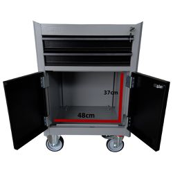 Carrinho Para Ferramentas Fechado Com 2 Gavetas Cinza (44950/406) - Tramontina Pro