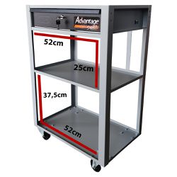 Carrinho Para Ferramentas Aberto Com 1 Gaveta Cinza (44951/006) - Tramontina Pro