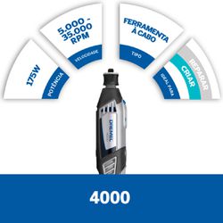 Micro Retífica 4000 Com Maleta Metálica - Dremel