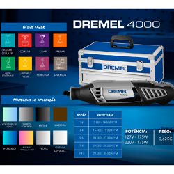 Micro Retífica 4000 Com Maleta Metálica - Dremel