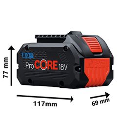 Kit Carregador Rápido e 2 Baterias Procore 18V - 8,0AH (GAL 1800 CV) - Bosch