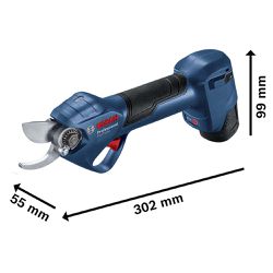 Tesoura de Poda a Bateria Pro Pruner BRUSHLESS 12V, 2 baterias, carregador e maleta - Bosch