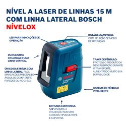 Nível Laser de Linhas Nivelox Bosch 15 metros