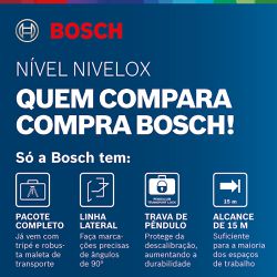 Nível Laser de Linhas Nivelox Bosch 15 metros