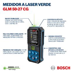 Trena Laser Verde GLM 50-27 CG com Bluetooth - Bosch