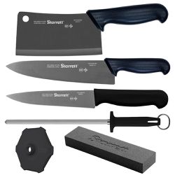 Kit de Facas Chef Com Cutelo Preto 6 Peças (BKK-6B1) - Starrett