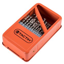Jogo de Brocas em Aço Rápido 25 Peças 1 - 13mm (410486) - Tactix