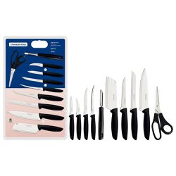 Jogo de Facas Plenus em Inox e Cabos de Polipropileno Preto 10 Peças - Tramontina 