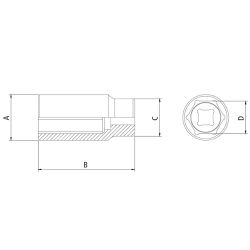 Soquete Sextavado Longo 1/2'' x 12mm (44802/112) - Tramontina Pro