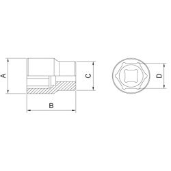 Soquete Sextavado Longo 1/4'' x 15/16'' (44803/110) - Tramontina Pro