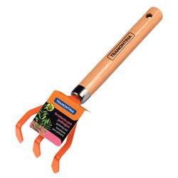 Ancinho Metálico Para Jardinagem Com 3 Dentes e Cabo de Madeira (77909/001) - Tramontina