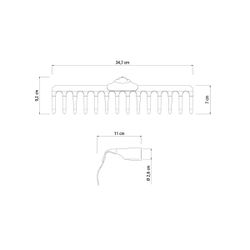 Ancinho Metálico Leve Curvo 14D Sem Cabo (77101/144) - Tramontina