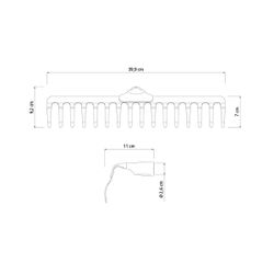 Ancinho Metálico Leve Curvo 16D Sem Cabo (77101/164) - Tramontina