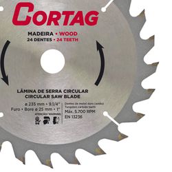 Lâmina de Serra Circular 235mm x 24D (61767) - Cortag