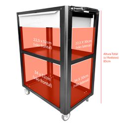 Carrinho Para Ferramentas Aberto Com 1 Gaveta Vermelho (CS02) - Fercar