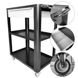 Carrinho Para Ferramentas Aberto Com 1 Gaveta Preto (CS02) - Fercar