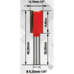 Fresa Para Tupia Reta 1/2'' x 1/4'' (91,0003) - Rocast