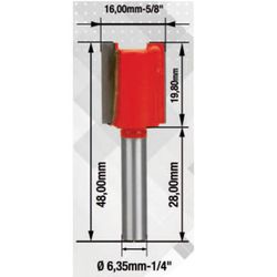 Fresa Para Tupia Reta 5/8'' x 1/4'' (91,0004) - Rocast