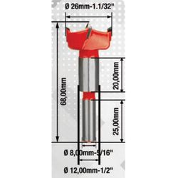 Fresa Para Tupia Tipo Caneco Com 2 Dentes - 26mm (91,0014) - Rocast,