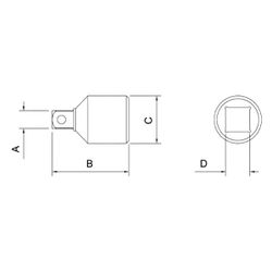 Adaptador Para Soquetes em Aço Cromo Vanádio 3/8'' x 1/2'' (44860/101) - Tramontina Pro