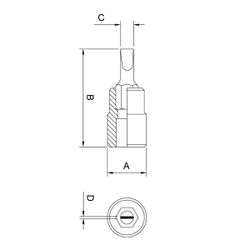 Soquete Ponta Chata 3/8'' x 4mm (44815/104) - Tramontina Pro