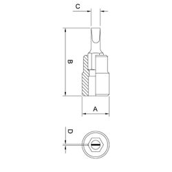 Soquete Ponta Chata 3/8'' x 5,5mm (44815/155) - Tramontina Pro