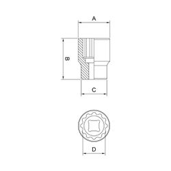 Soquete Estriado 3/8'' x 21mm (44818/121) - Tramontina Pro